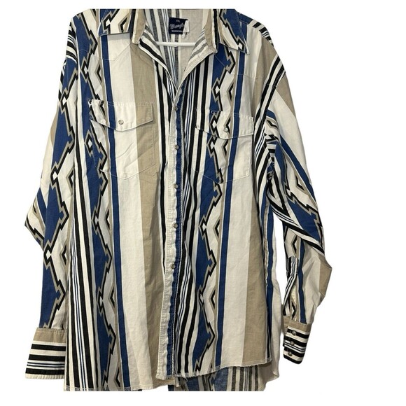 Wrangler Other - Wrangler VTG 90’s Pearl Snap Aztec Navajo Western Shirt Mens Sz XXL Cowboy Rodeo